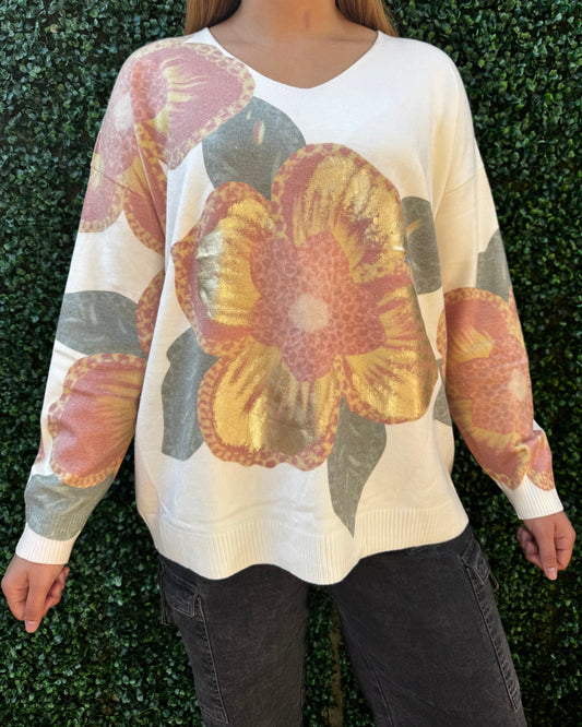 Sweater Spandex Flor Fernanda